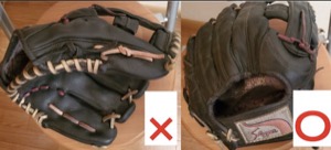 グローブの形を大切にしよう