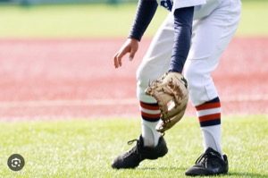 グローブを地面につける様子